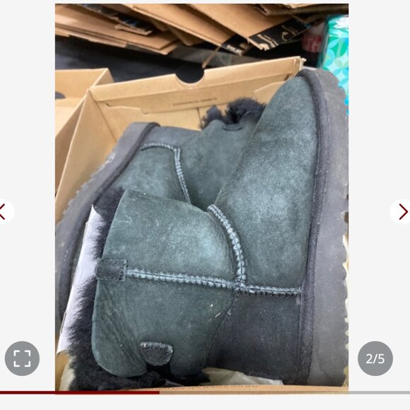 UGG Mini Bailey Bow II Boot Black Size 5 in Box - Picture 4 of 7